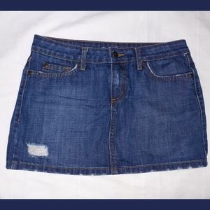 Lux Mini Distressed Denim Jeans Skirt Siz…